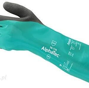 Ansell Alphatec 58 735 Rękawice Chroniące Przed Substancjami Chemicznymi Z Nitrylu Ochrona Przed Przecięciem Dla Majsterkowiczów Przemysłowych I Me