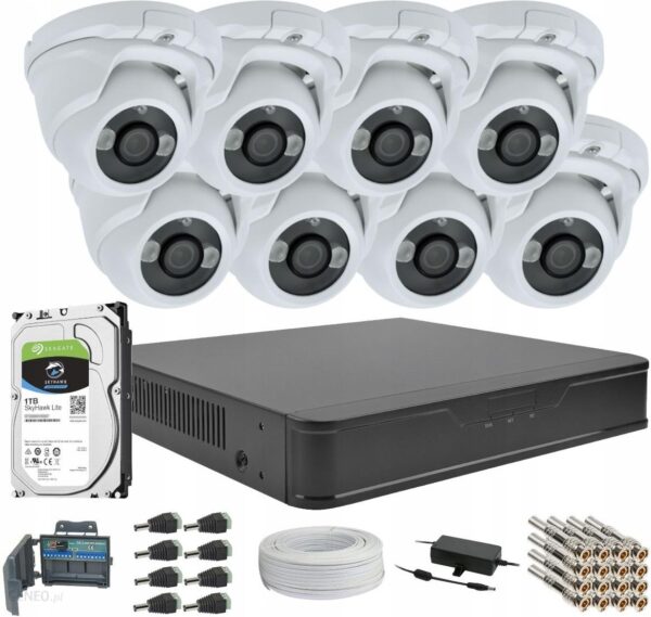 DVS ZESTAW DO MONITORINGU 8 KAMER 8MPX IR20 DYSK 1TB