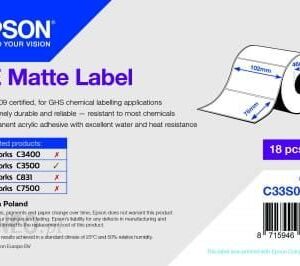 Epson PE Matte Label - Die-cut Roll: 102mm x 76mm