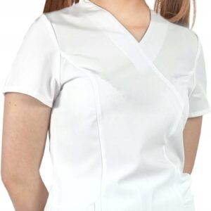 M&C Bluza Medyczna Elastyczna Biała Comfort Fit S