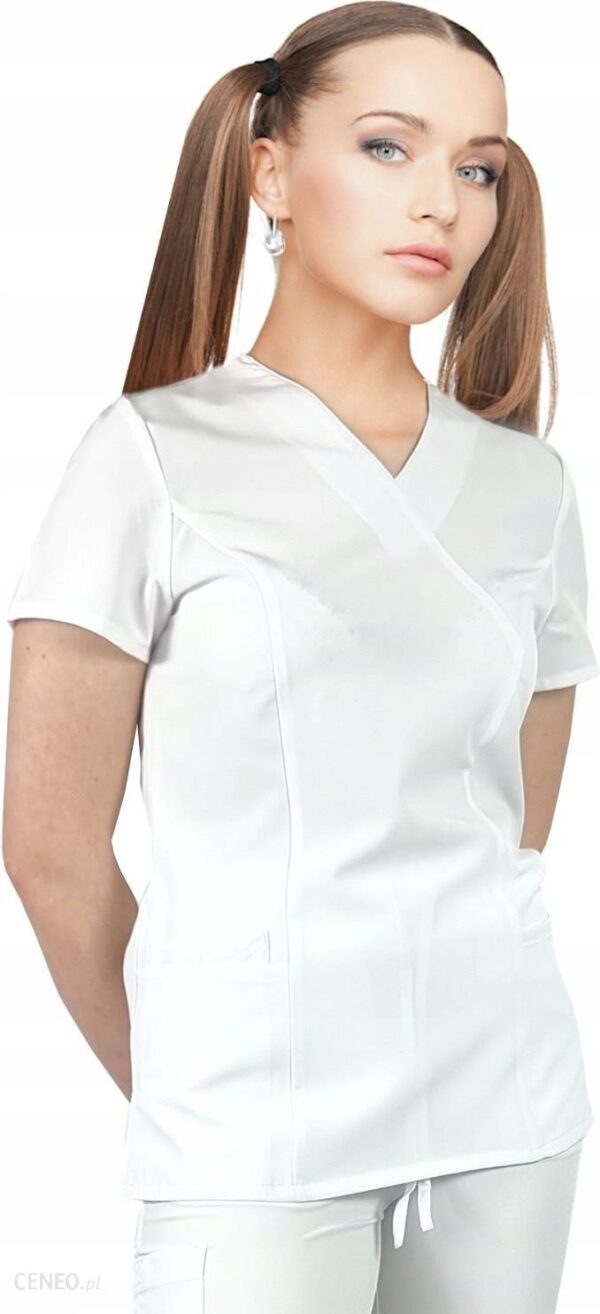 M&C Bluza Medyczna Elastyczna Biała Comfort Fit S