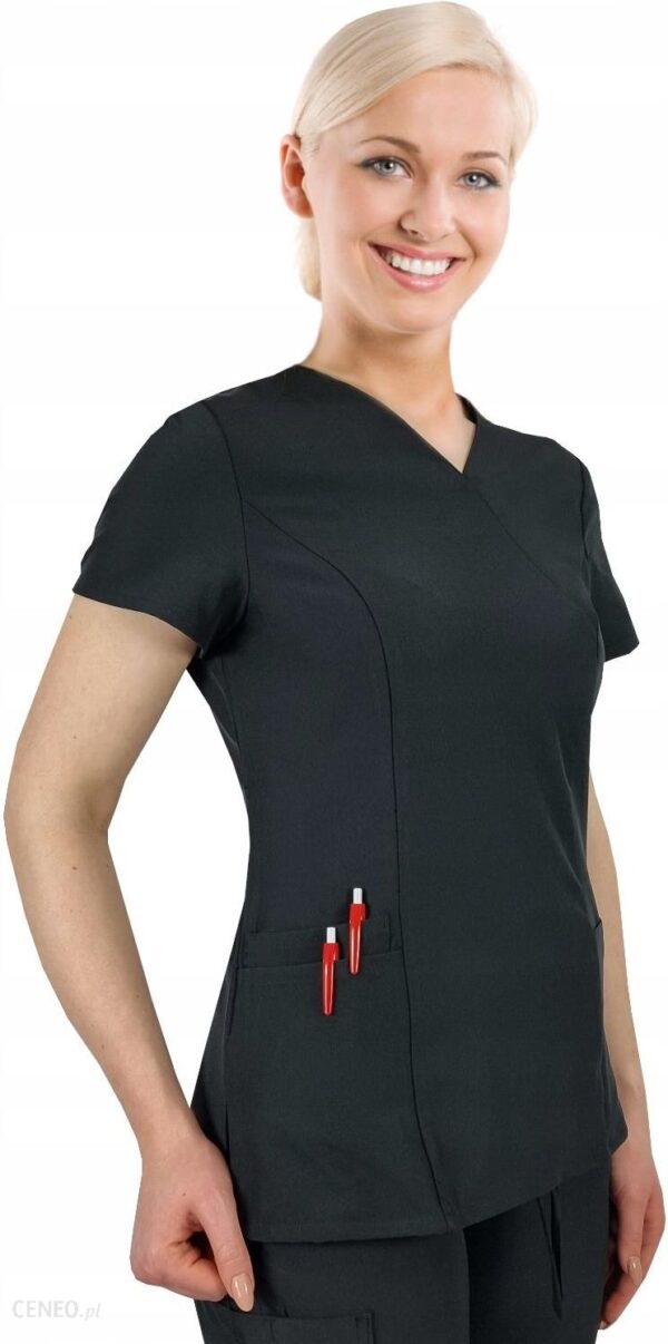 M&C Bluza Medyczna Elastyczna Czarna Comfort Fit Xl