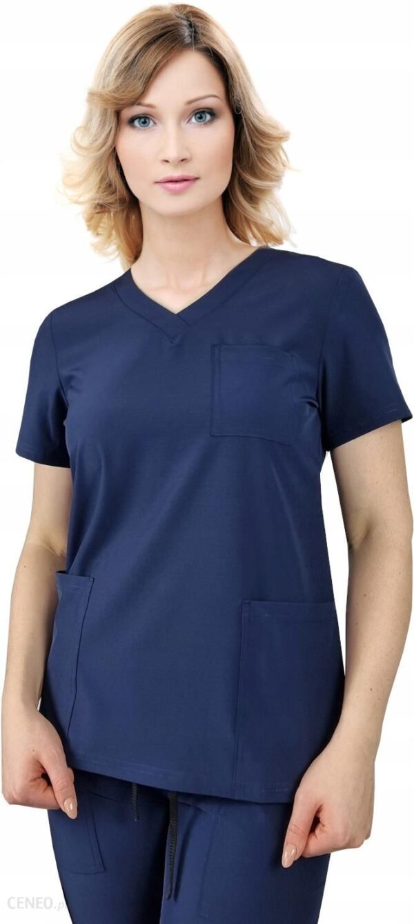 M&C Bluza Medyczna Elastyczna Granat Regular Fit L