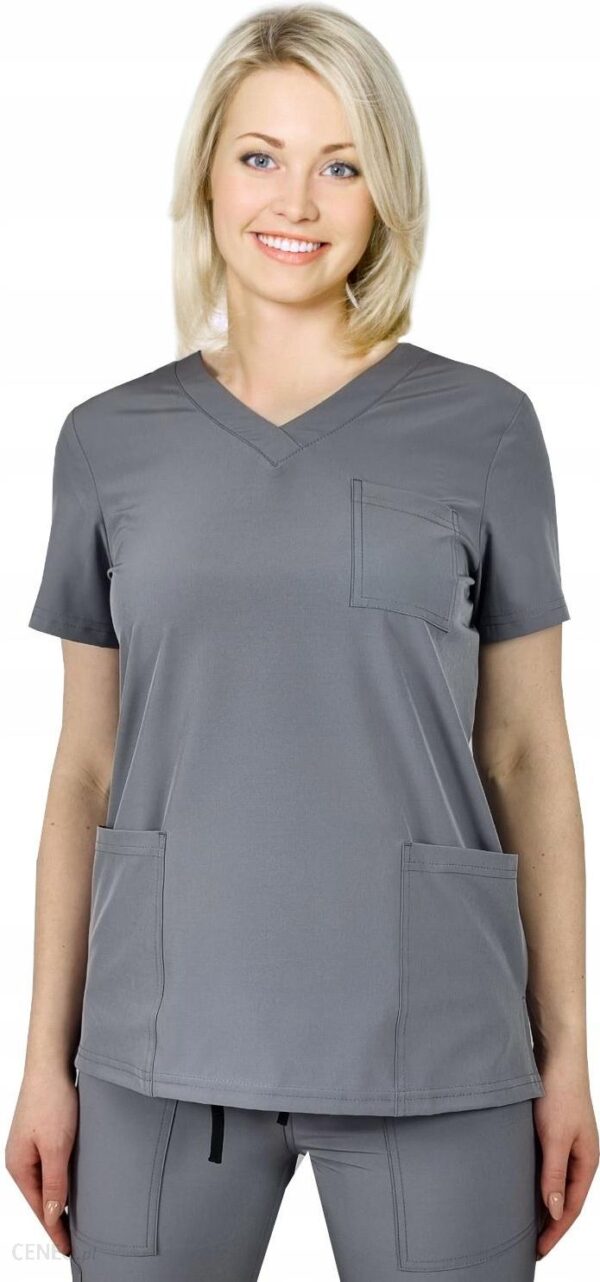 M&C Bluza Medyczna Elastyczna Szara Regular Fit Xs