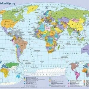 Mapa Świata Polityczna Plansza Edukacyjna Na Ścian