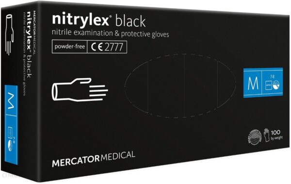Mercator Medical Rękawice Nitrylowe Nitrylex Black M 100szt.