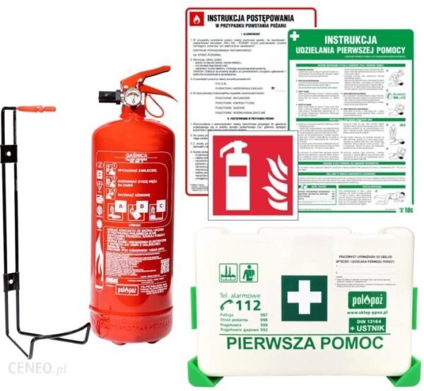 Mobiak Zestaw Start2 Gaśnica Proszkowa 2Kg Wieszak Apteczka Instrukcja Ppoż Instrukcja Medyczna Znak Gaśnicy