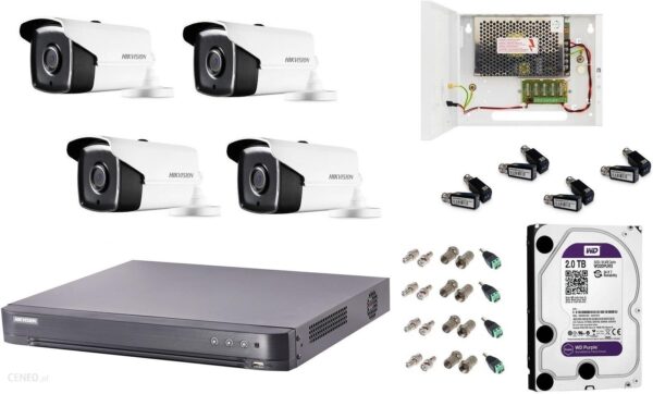 Monitoring Hikvision 4 Kamery 5 Mpix Ir 20M Noc Fv