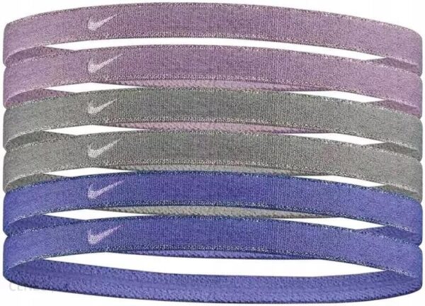 Opaska do włosów sportowa sześciopak Nike Headbands Fioletowy