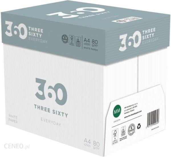 Papier Ksero 360 Everyday A4 80G Klasa C 5 Ryz Karton