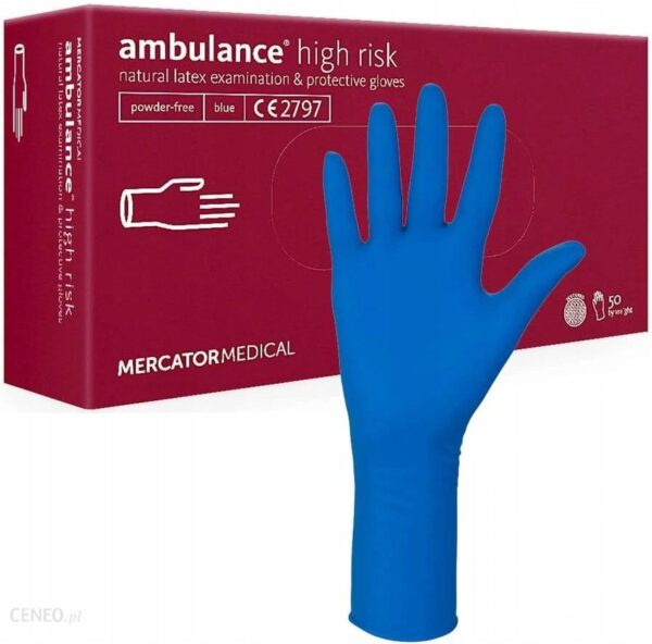 Rękawice lateksowe rękawiczki Mercator High Risk M