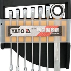 YATO zestaw kluczy płasko-oczkowych z grzechotką 7cz. YT-0208