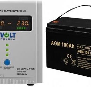 Zestaw asilacz awaryjny Volt Sinus Pro 800 E 800VA/500W + akumulator Volt VRLA AGM 12V 100Ah